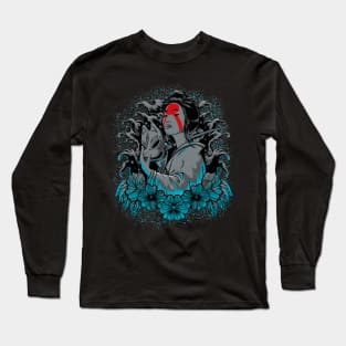 Geisha girl and Kitsune mask Long Sleeve T-Shirt